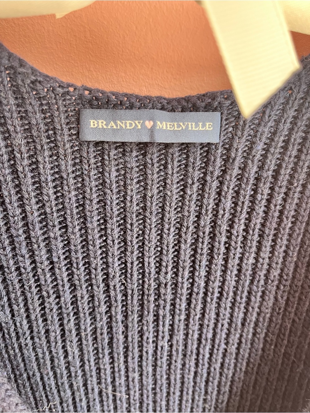 Brandy Melville Navy Ribbed Button-Front Sweater Vest OS - Picture 3 of 3
